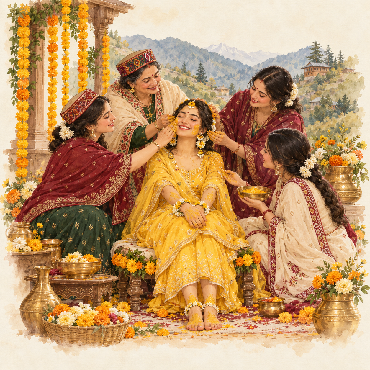 Watercolor illustration of Haldi